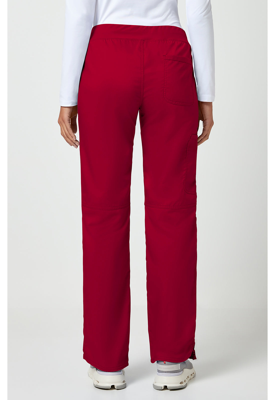 Workwear Revolution WW110 Women's Mid Rise Straight Leg Pull-on Scrub Pants Red