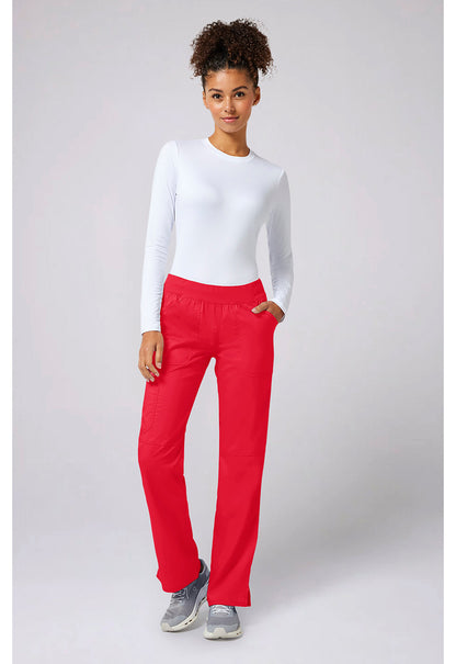 Workwear Revolution WW110 Women's Mid Rise Straight Leg Pull-on Scrub Pants image 2