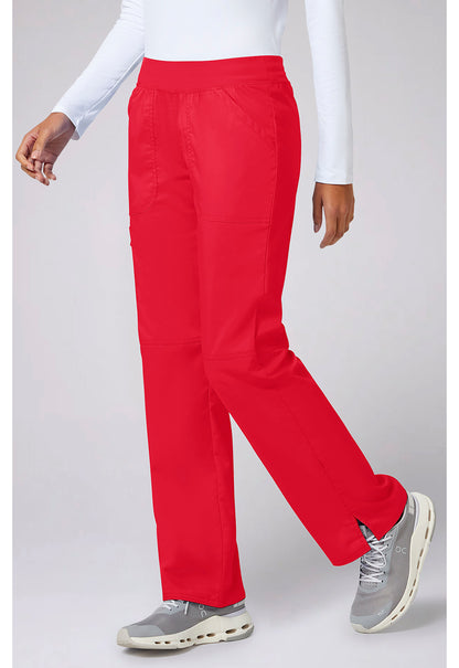 Workwear Revolution WW110 Women's Mid Rise Straight Leg Pull-on Scrub Pants Sweet Paprika