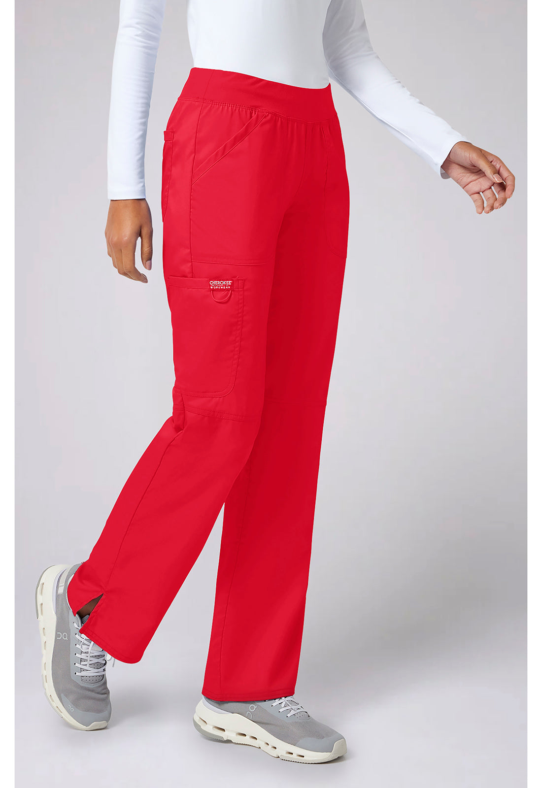 Workwear Revolution WW110 Women's Mid Rise Straight Leg Pull-on Scrub Pants Sweet Paprika