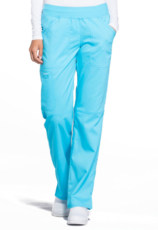 Workwear Revolution WW110 Women's Mid Rise Straight Leg Pull-on Scrub Pants Turquoise
