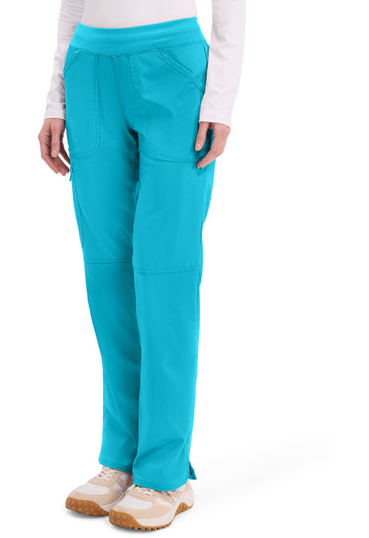 Workwear Revolution WW110 Women's Mid Rise Straight Leg Pull-on Scrub Pants Turquoise