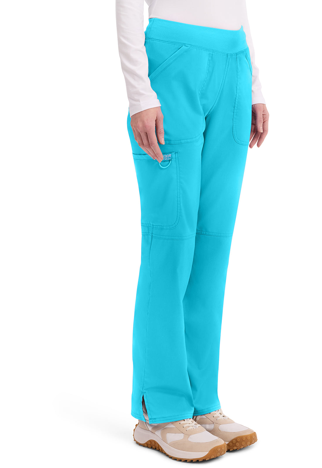 Workwear Revolution WW110 Women's Mid Rise Straight Leg Pull-on Scrub Pants Turquoise