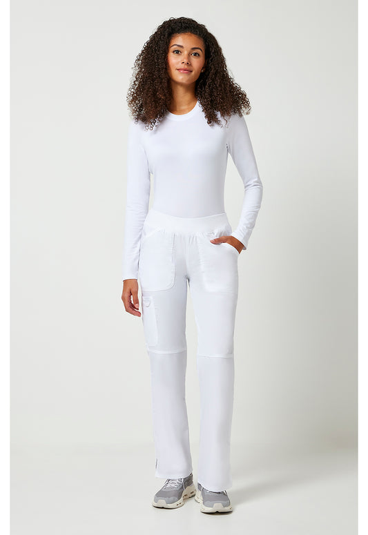 Workwear Revolution WW110 Women's Mid Rise Straight Leg Pull-on Scrub Pants White