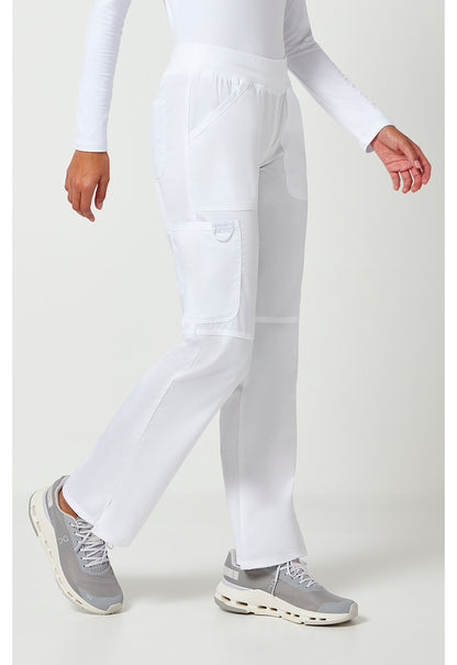 Workwear Revolution WW110 Women's Mid Rise Straight Leg Pull-on Scrub Pants White