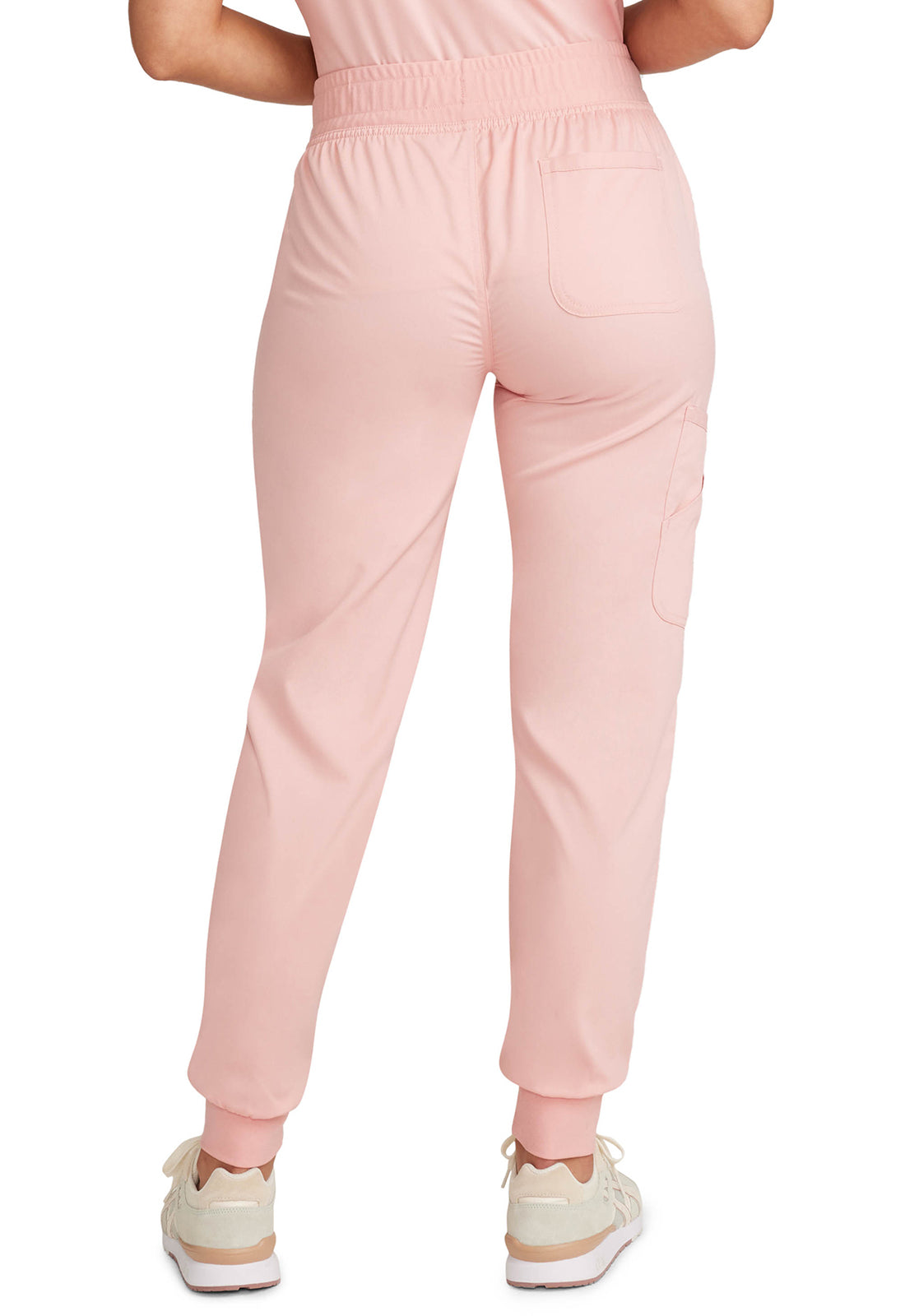 Revolution WW115 Mid Rise Jogger Pink Essence Model Image Back | Cherokee Workwear