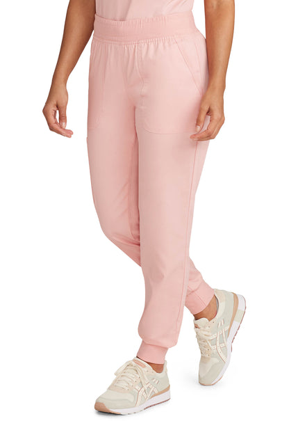 Revolution WW115 Mid Rise Jogger Pink Essence Model Image Right Side | Cherokee Workwear