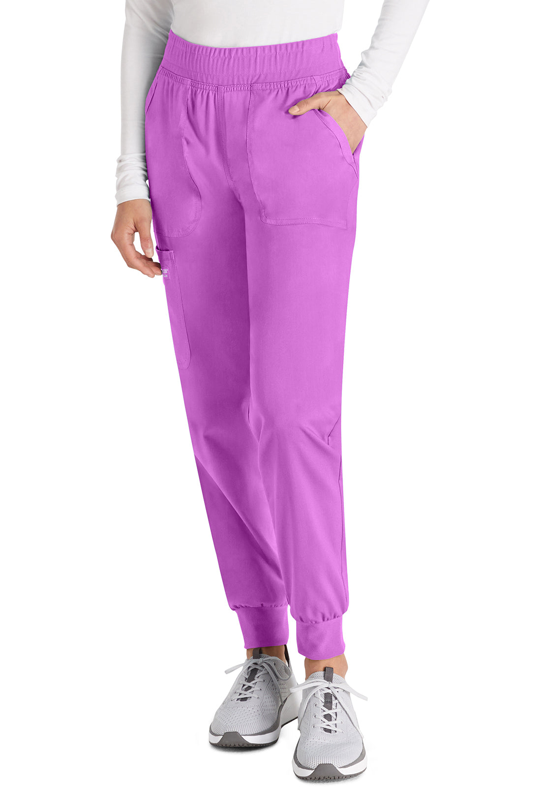 Revolution WW115 Mid Rise Jogger Sweet Berry Model Image Front | Cherokee Workwear