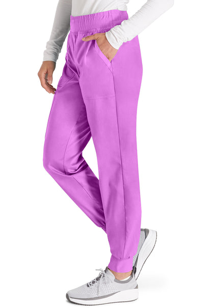 Revolution WW115 Mid Rise Jogger Sweet Berry Model Image Right Side | Cherokee Workwear