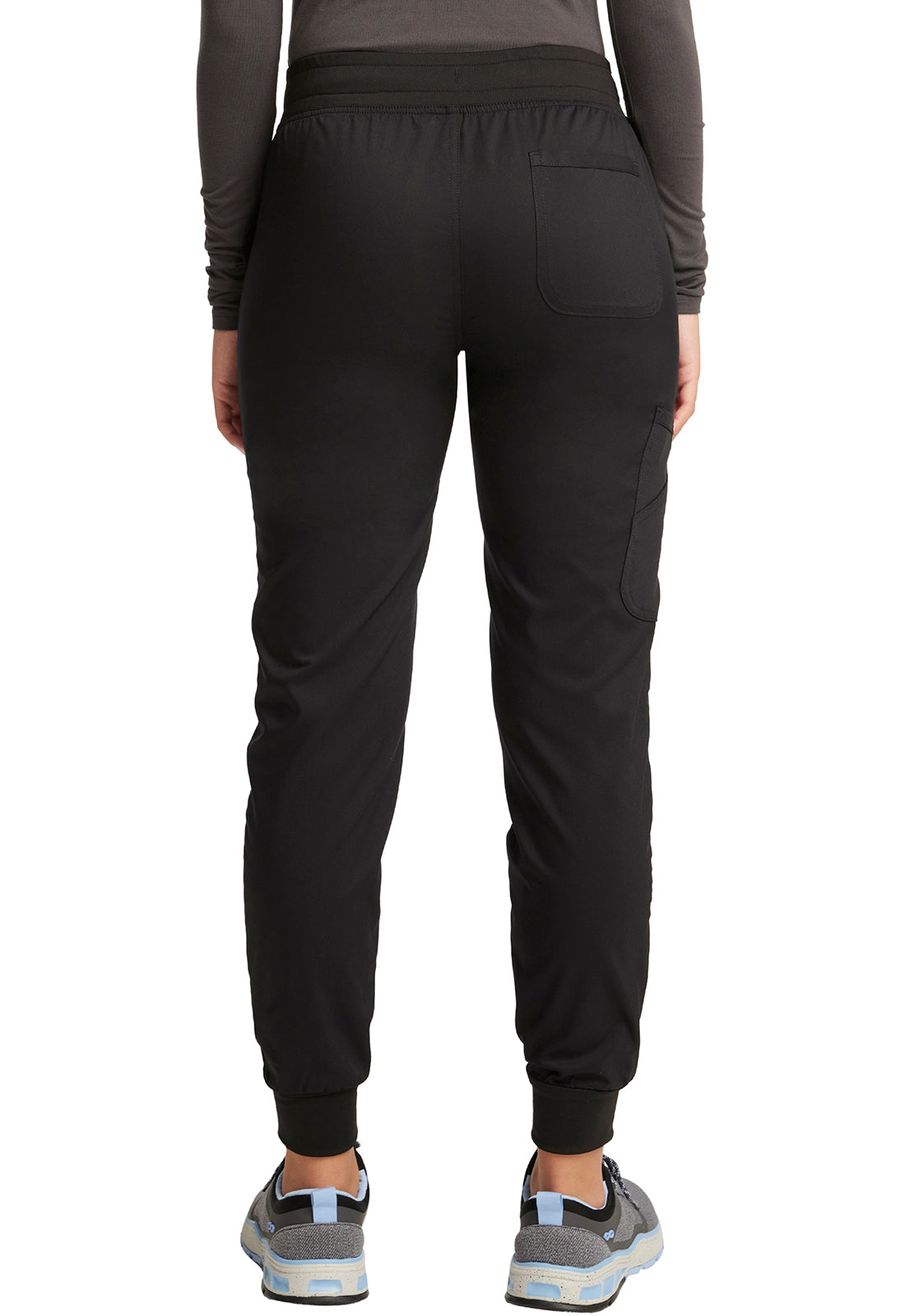 Revolution WW115 Mid Rise Jogger Black Model Image Back | Cherokee Workwear