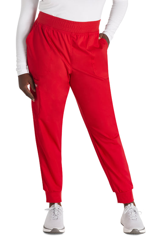 Revolution WW115 Mid Rise Jogger Red Model Image Front | Cherokee Workwear