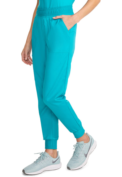 Revolution WW115 Mid Rise Jogger Teal Blue Model Image Right Side | Cherokee Workwear