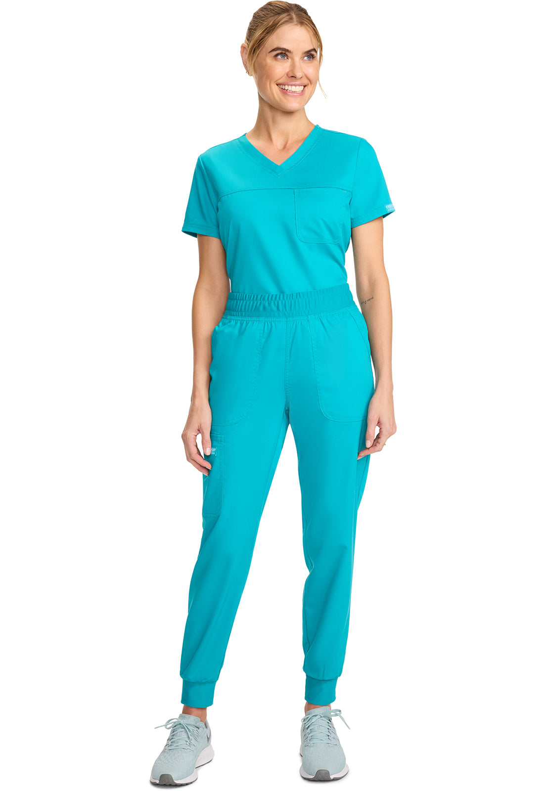 Workwear Revolution WW115 Women's Mid Rise Scrub Joggers Teal Blue