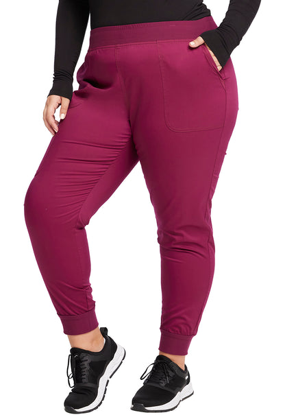 Workwear Revolution WW115 Women's Mid Rise Scrub Joggers Wine