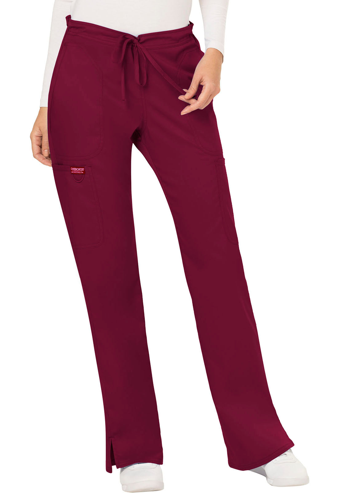 Revolution WW120 Mid Rise Moderate Flare Drawstring Pants Wine