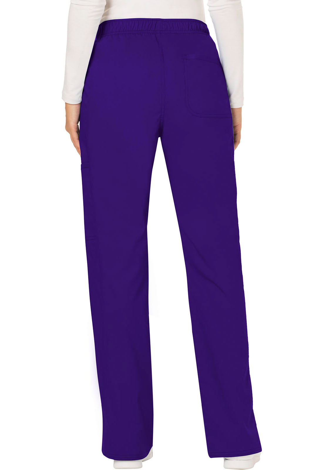 Revolution WW120 Mid Rise Moderate Flare Drawstring Pants Grape Model Image Back | Cherokee Workwear