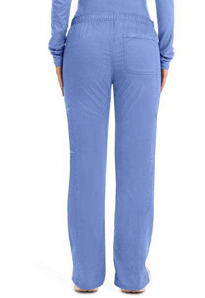 Workwear Revolution WW120 Women's Mid Rise Moderate Flare Drawstring Scrub Pants Ciel Blue