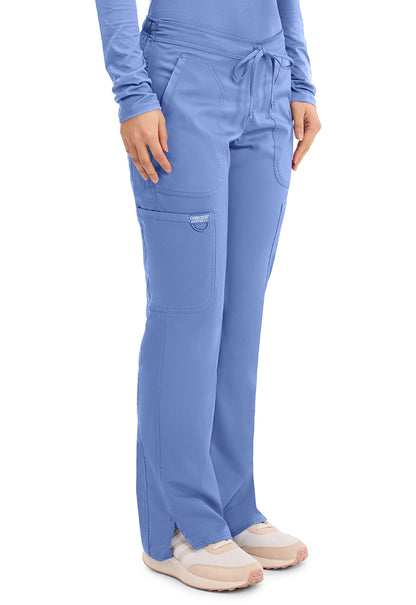 Workwear Revolution WW120 Women's Mid Rise Moderate Flare Drawstring Scrub Pants Ciel Blue
