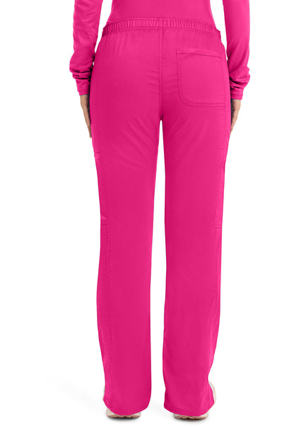 Workwear Revolution WW120 Women's Mid Rise Moderate Flare Drawstring Scrub Pants Electric Pink