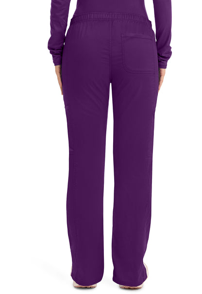 Workwear Revolution WW120 Women's Mid Rise Moderate Flare Drawstring Scrub Pants Eggplant
