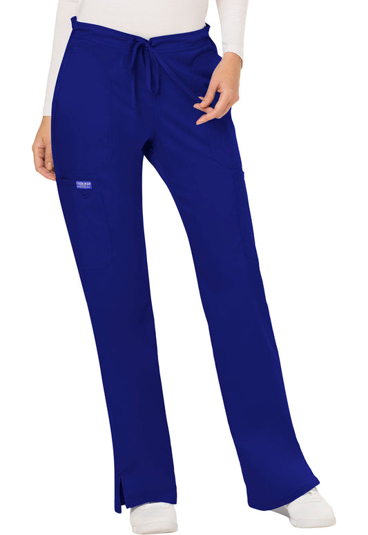 Workwear Revolution WW120 Women's Mid Rise Moderate Flare Drawstring Scrub Pants Galaxy Blue