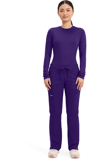 Workwear Revolution WW120 Women's Mid Rise Moderate Flare Drawstring Scrub Pants Grape