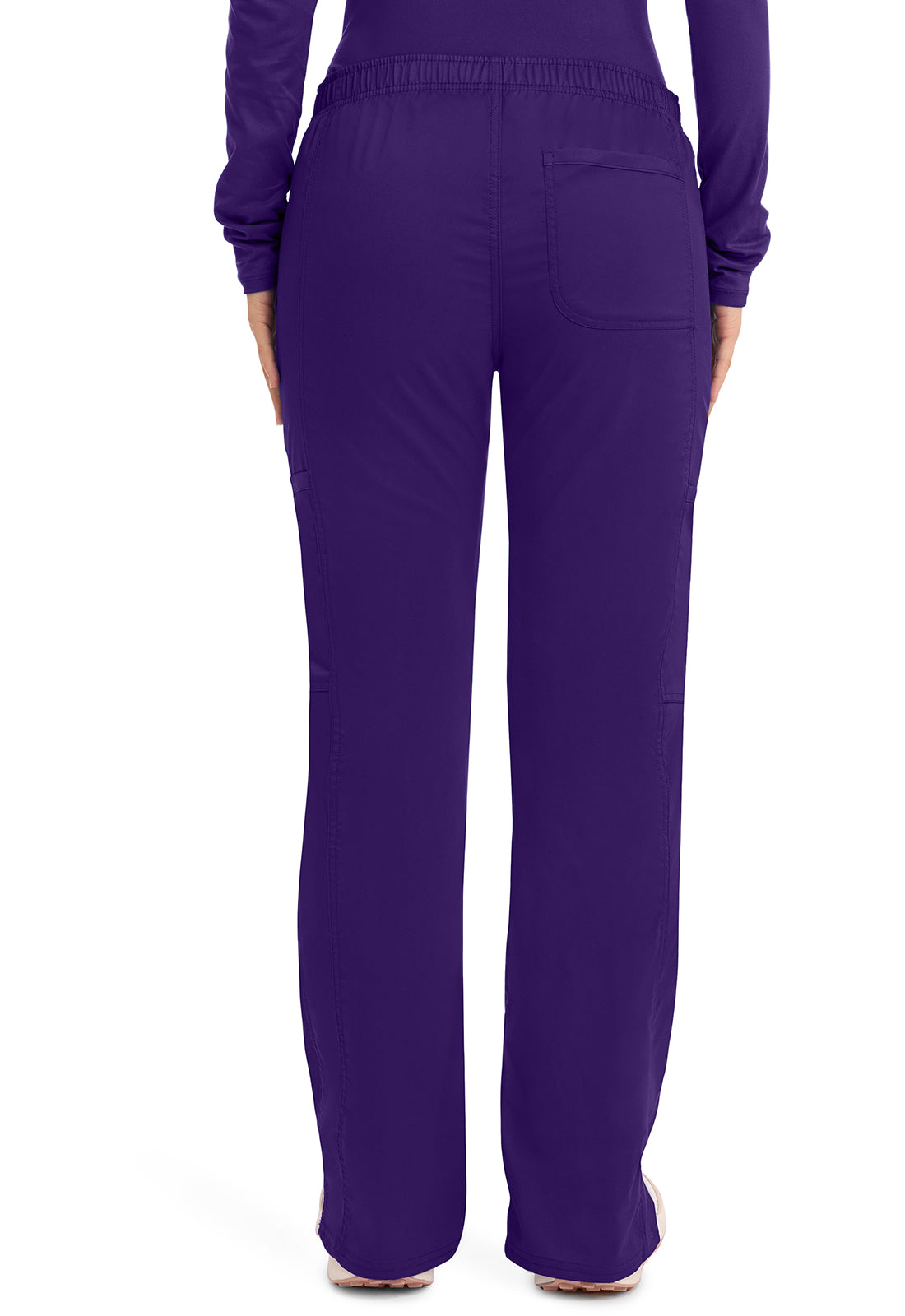 Workwear Revolution WW120 Women's Mid Rise Moderate Flare Drawstring Scrub Pants Grape