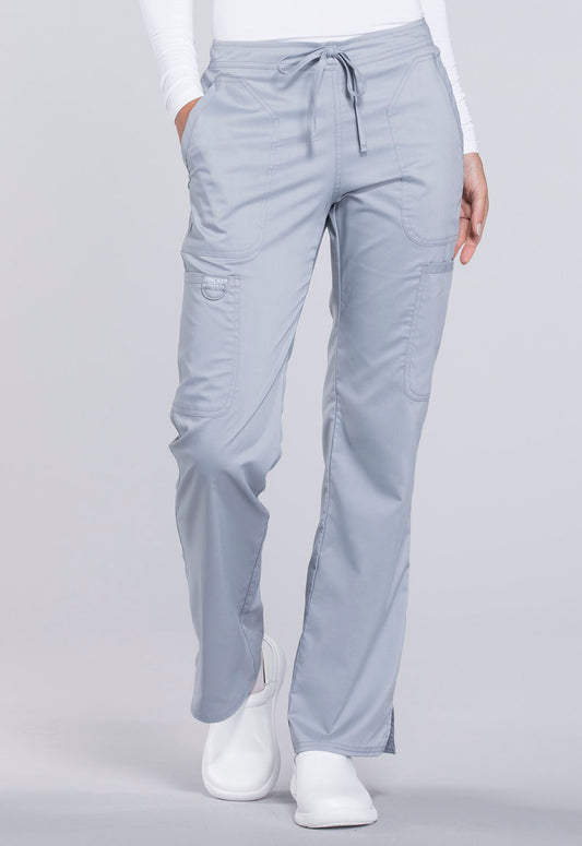 Workwear Revolution WW120 Women's Mid Rise Moderate Flare Drawstring Scrub Pants Grey