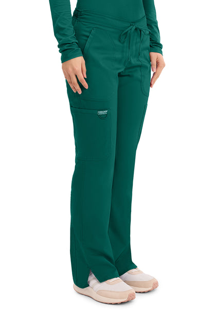Workwear Revolution WW120 Women's Mid Rise Moderate Flare Drawstring Scrub Pants Hunter Green