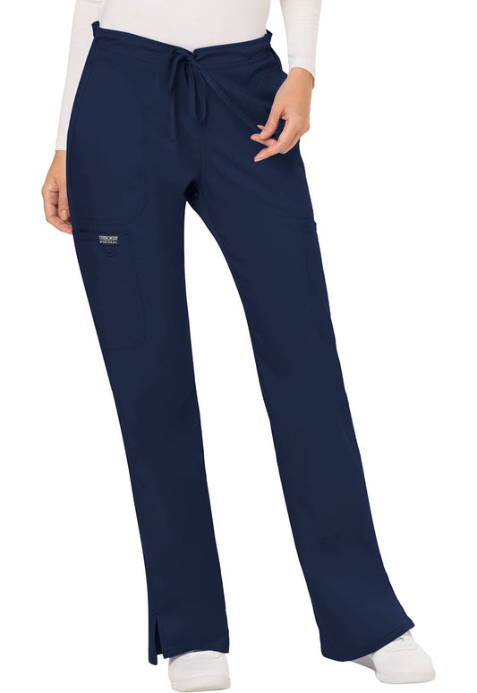 Workwear Revolution WW120 Women's Mid Rise Moderate Flare Drawstring Scrub Pants Navy