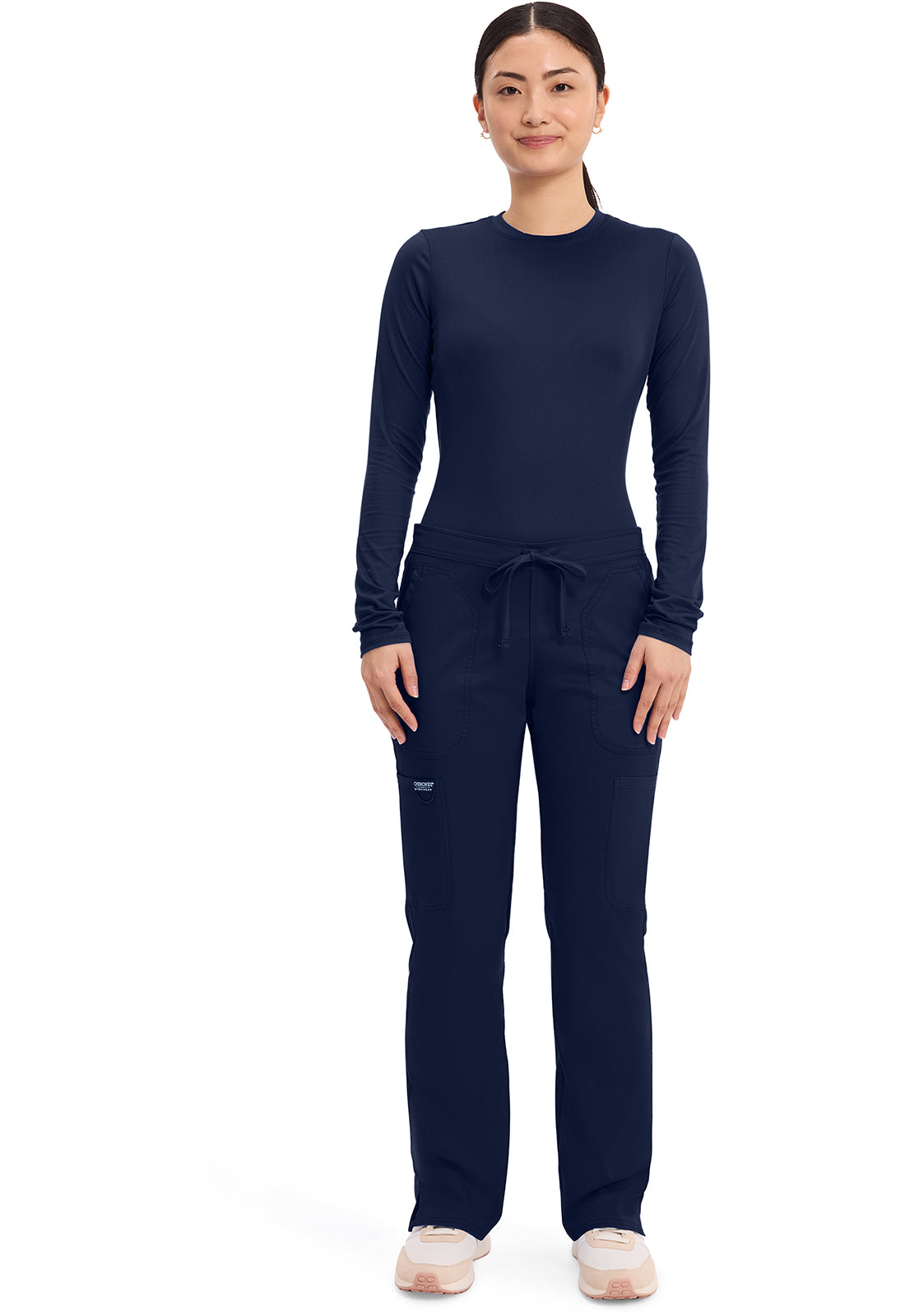 Workwear Revolution WW120 Women's Mid Rise Moderate Flare Drawstring Scrub Pants Navy