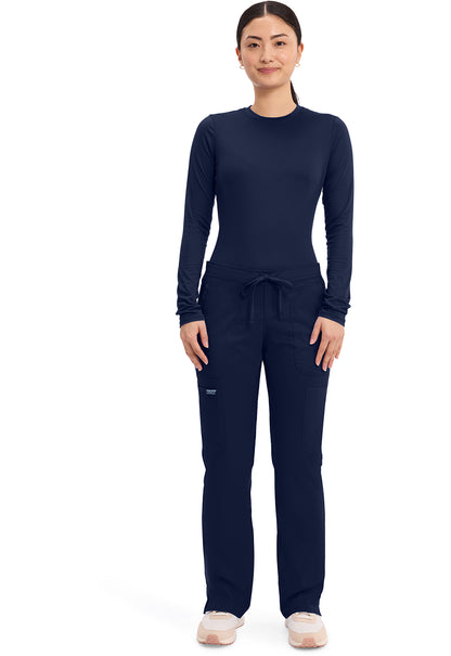Workwear Revolution WW120 Women's Mid Rise Moderate Flare Drawstring Scrub Pants Navy