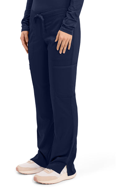 Workwear Revolution WW120 Women's Mid Rise Moderate Flare Drawstring Scrub Pants Navy