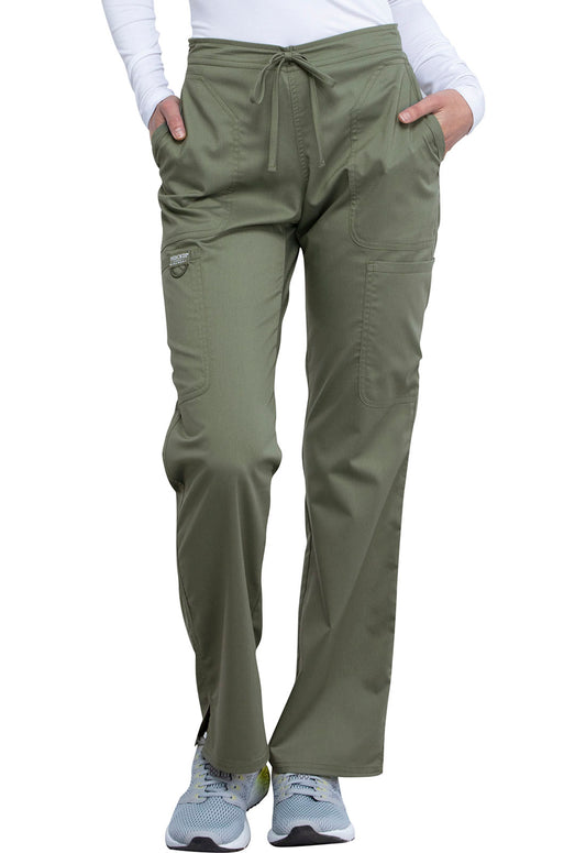 Workwear Revolution WW120 Women's Mid Rise Moderate Flare Drawstring Scrub Pants Olive