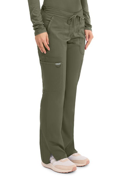 Workwear Revolution WW120 Women's Mid Rise Moderate Flare Drawstring Scrub Pants Olive