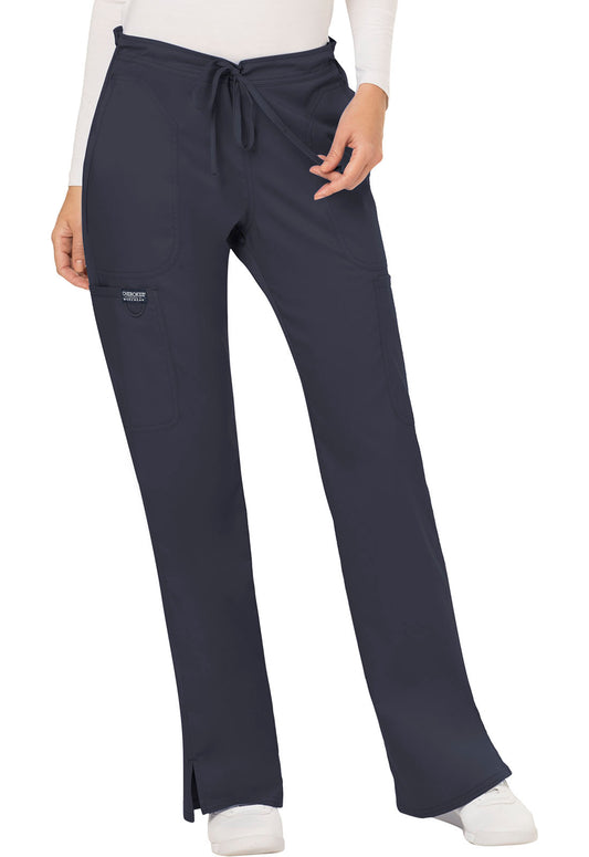 Workwear Revolution WW120 Women's Mid Rise Moderate Flare Drawstring Scrub Pants Pewter