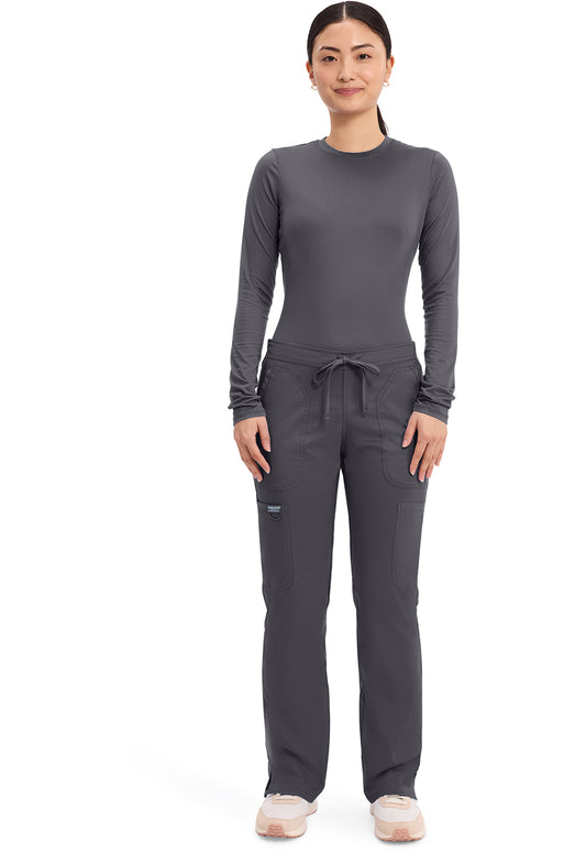 Workwear Revolution WW120 Women's Mid Rise Moderate Flare Drawstring Scrub Pants Pewter