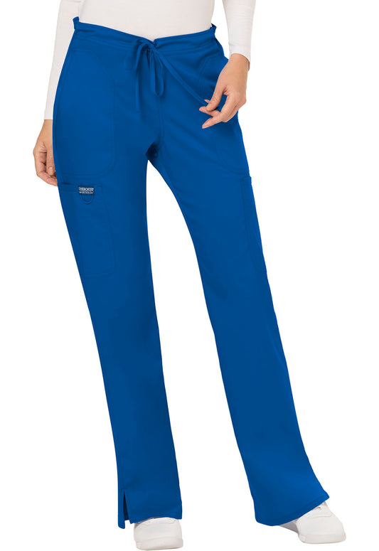 Workwear Revolution WW120 Women's Mid Rise Moderate Flare Drawstring Scrub Pants Royal