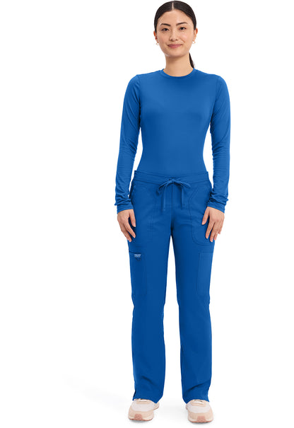 Workwear Revolution WW120 Women's Mid Rise Moderate Flare Drawstring Scrub Pants Royal