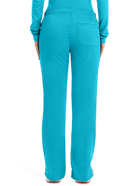 Workwear Revolution WW120 Women's Mid Rise Moderate Flare Drawstring Scrub Pants Turquoise