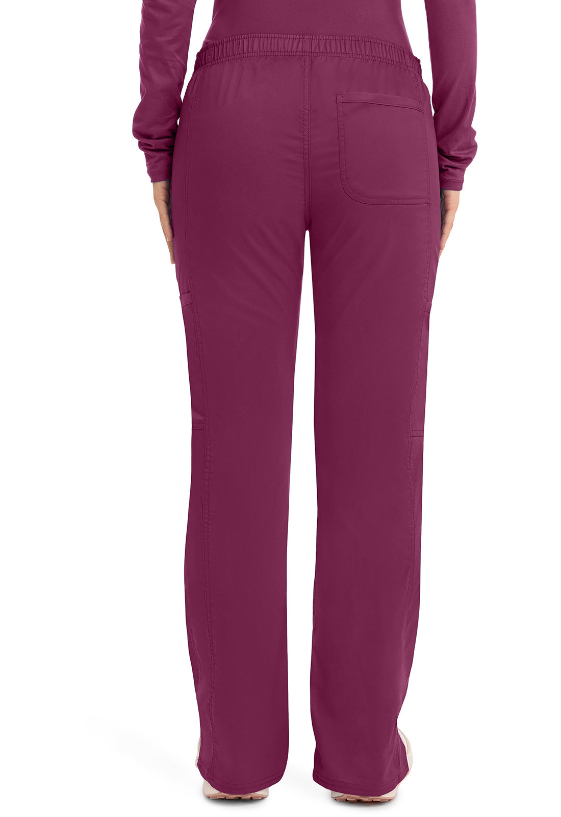Workwear Revolution WW120 Women's Mid Rise Moderate Flare Drawstring Scrub Pants image 5