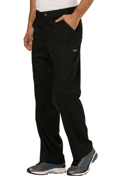 Revolution WW140 Men's Fly Front Pants Black Model Image Right Side | Cherokee Workwear