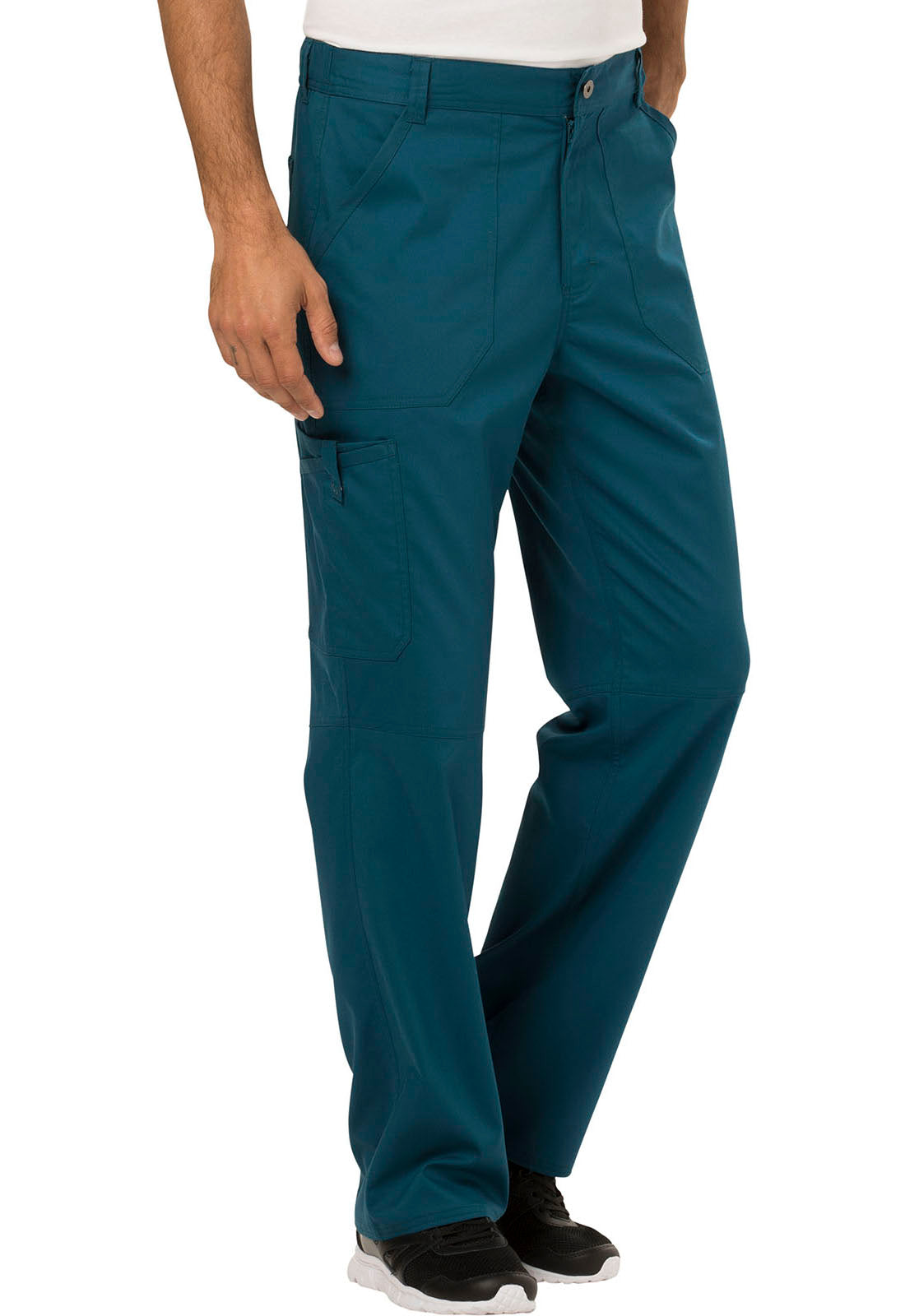 Revolution WW140 Men's Fly Front Pants Caribbean Blue Model Image Left Side | Cherokee Workwear