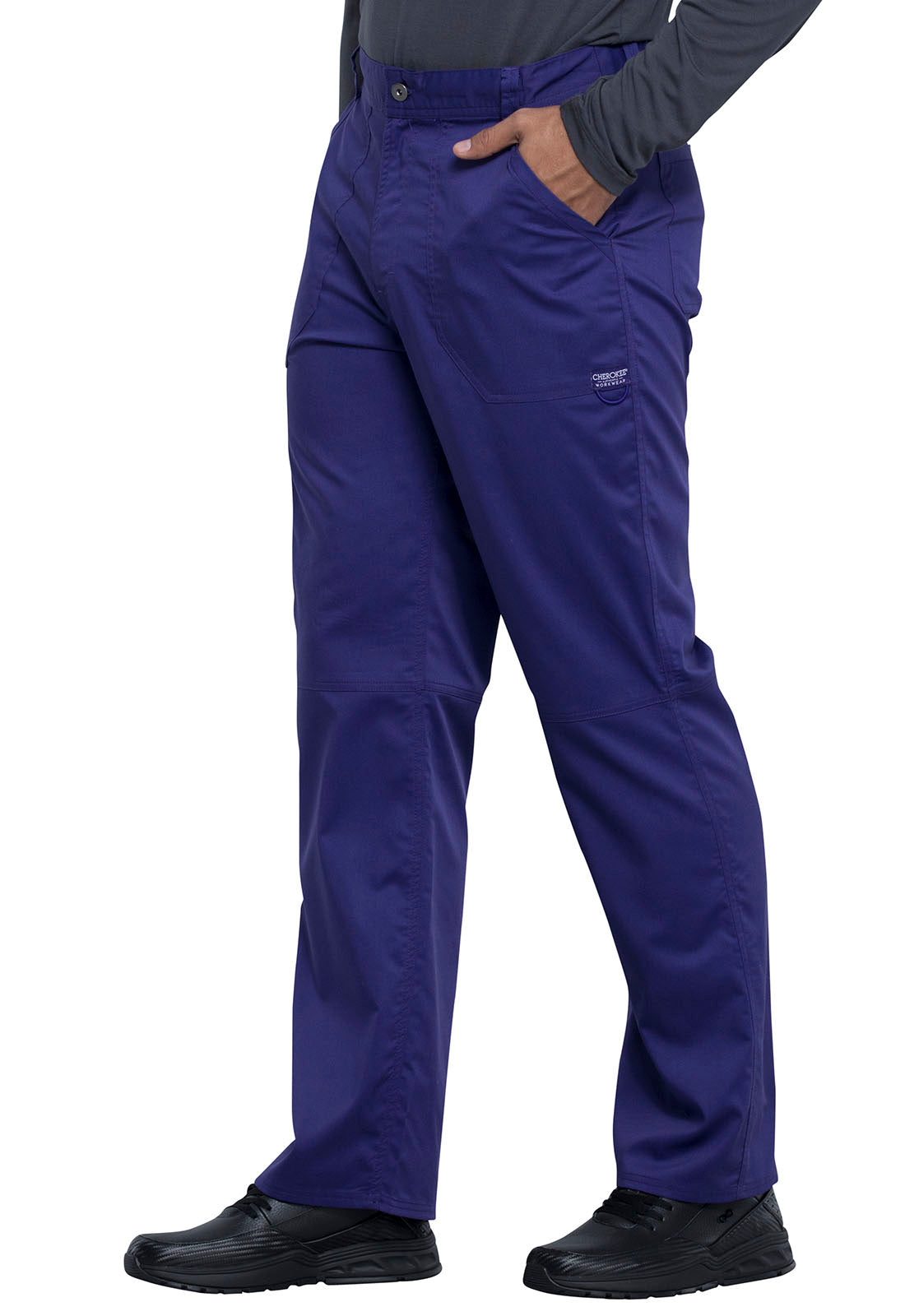 Revolution WW140 Men's Fly Front Pants Grape Model Image Right Side | Cherokee Workwear