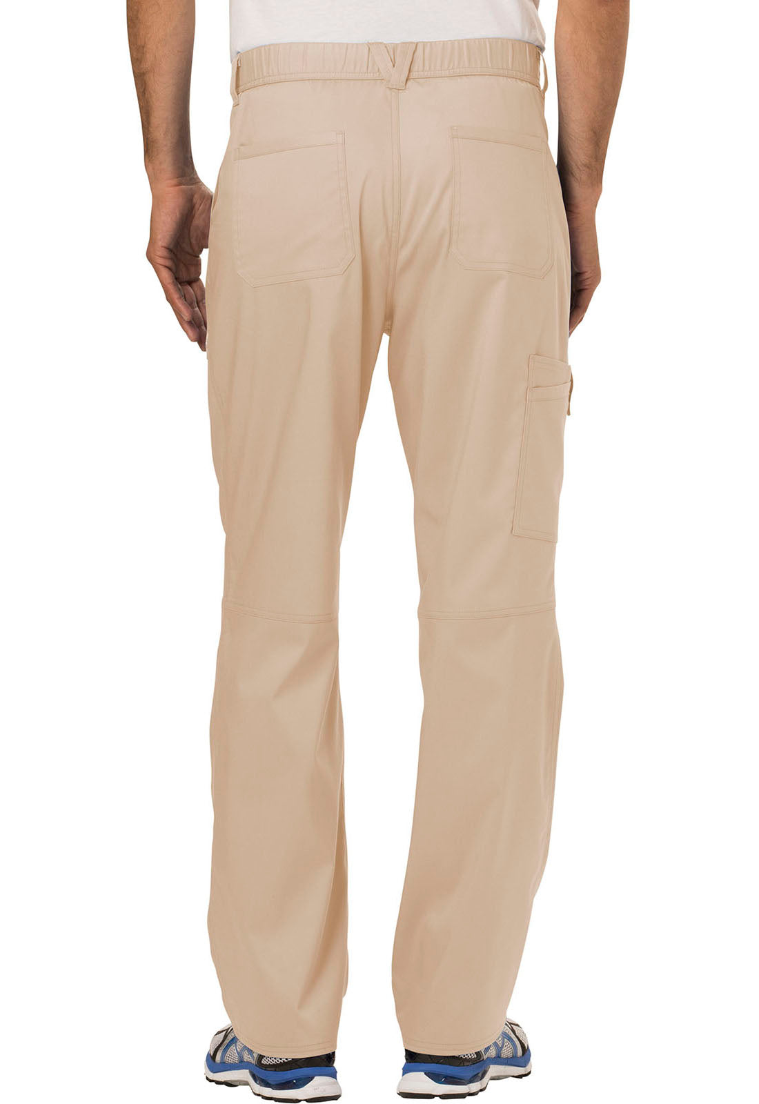 Revolution WW140 Men's Fly Front Pants Khaki Model Image Back | Cherokee Workwear