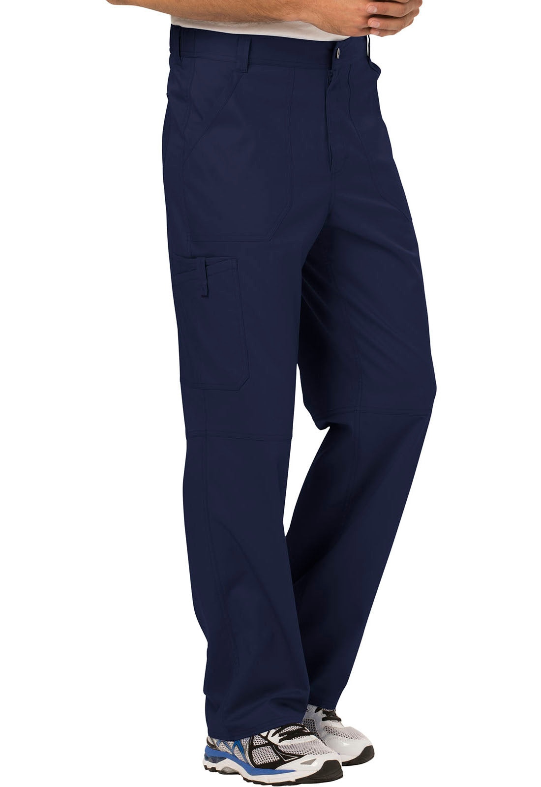 Revolution WW140 Men's Fly Front Pants Navy Model Image Left Side | Cherokee Workwear