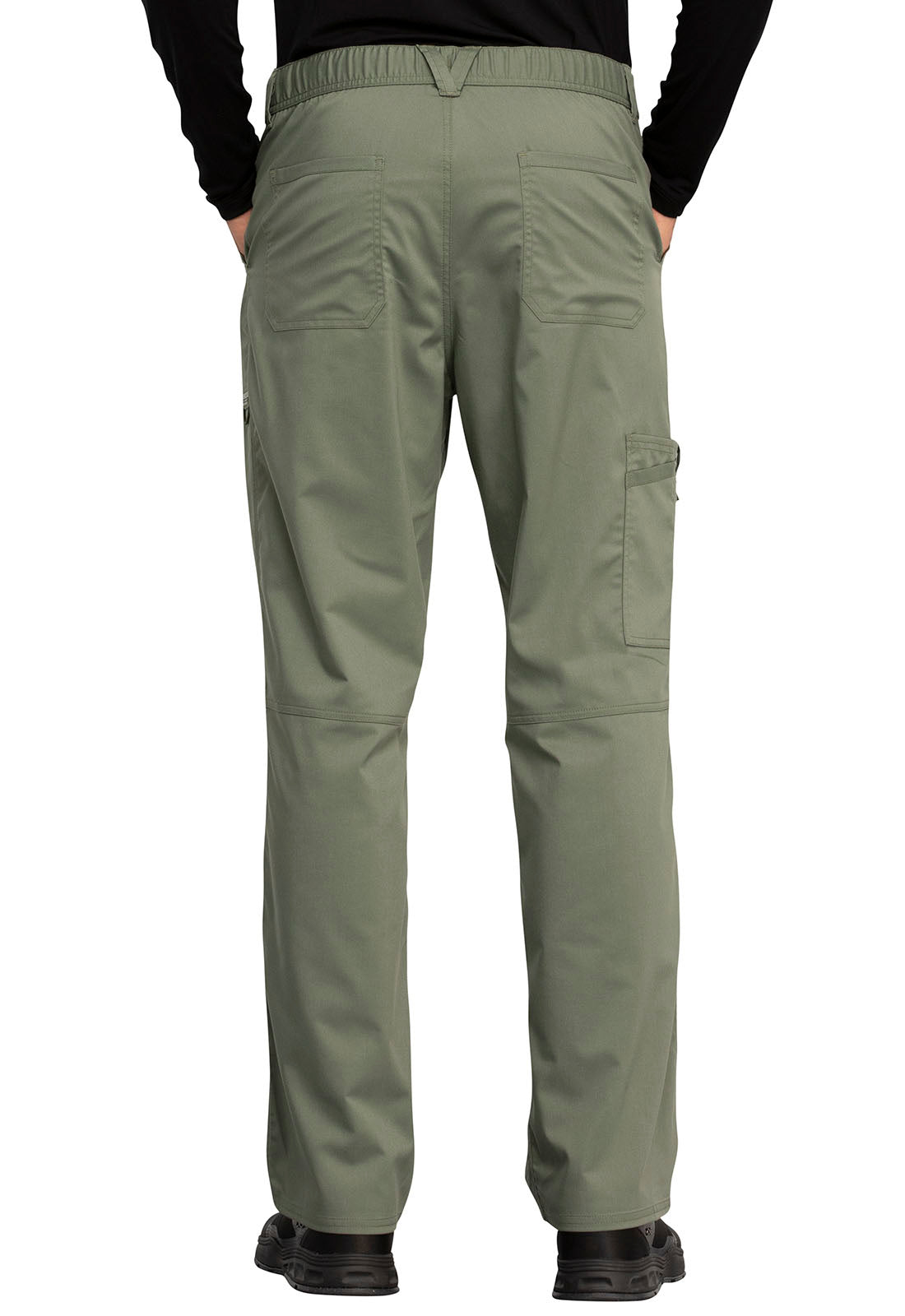 Revolution WW140 Men's Fly Front Pants Olive Model Image Back | Cherokee Workwear