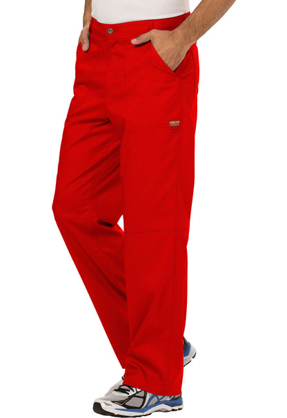 Revolution WW140 Men's Fly Front Pants Red Model Image Right Side | Cherokee Workwear