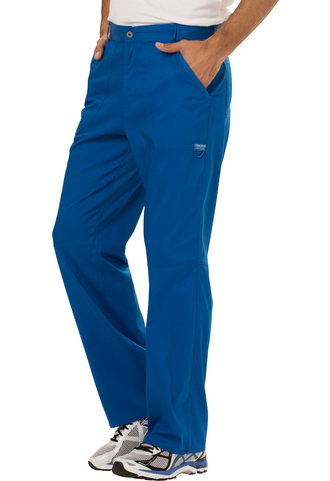 Revolution WW140 Men's Fly Front Pants Royal Model Image Right Side | Cherokee Workwear