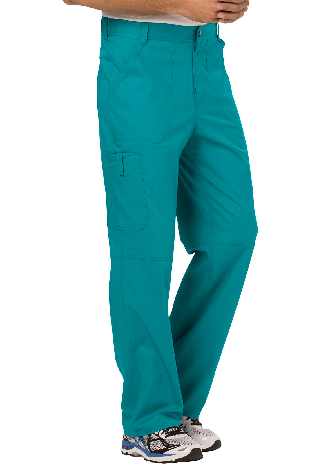 Revolution WW140 Men's Fly Front Pants Teal Blue Model Image Left Side | Cherokee Workwear